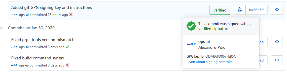 verified signed commit